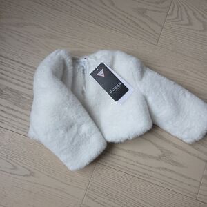 Guess Elegant White Faux Fur Wrap